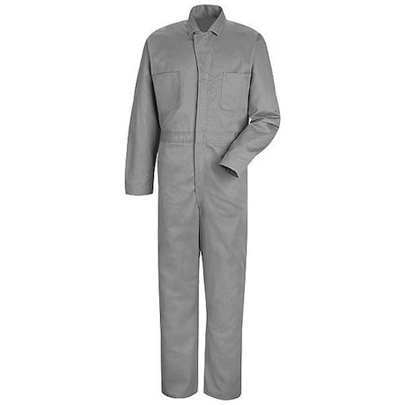 Coverall, Cotton, 10 oz Fabric Weight, 31 1/2 in Inseam, Gray, 40 Regular MPN:CC14HB RG 40