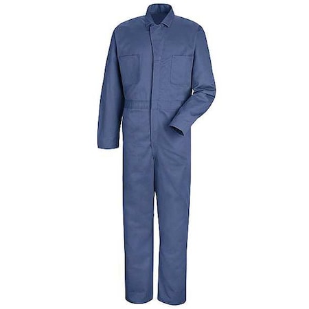 CC14 Coverall, Cotton, 8.5 oz Fabric Weight, 31 1/2 in Inseam, Blue, 56 Regular MPN:CC14PB RG 56
