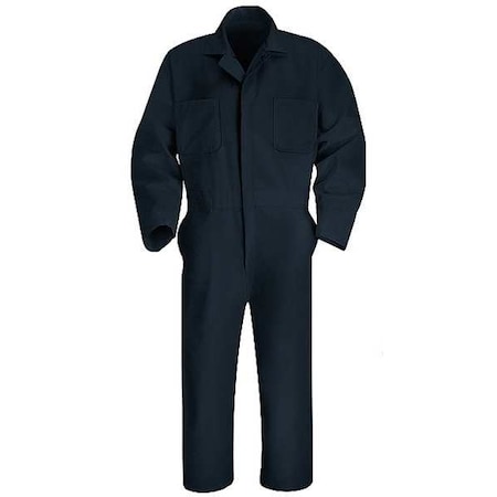 CT10 Coverall, Cotton/Polyester, 7.25 oz Fabric Weight, 32 in Inseam, Navy, 52 Long MPN:CT10NV LN 52