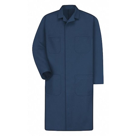 Unisex Shop Coat, Cotton/Polyester, Snaps, Navy, XL MPN:KT30NV RG 48