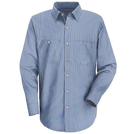 Men's Long Sleeve Shirt, 35% Cotton, 65% Polyester, Button, Yes Pocket(s), Blue, 2XL MPN:SL10WB LN XXL