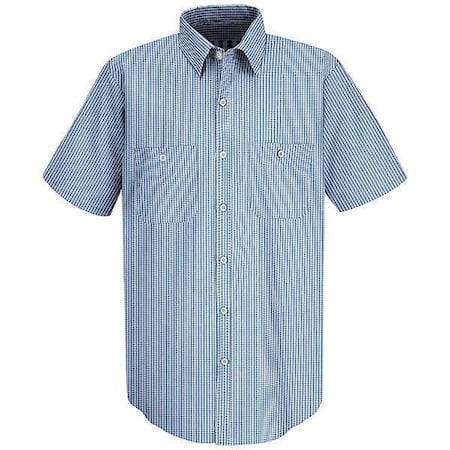 Men's Short Sleeve Uniform Shirt, 35% Cotton, 65% Polyester, Button, 2 Pocket(s), Blue, XL MPN:SL20WB SSLXL