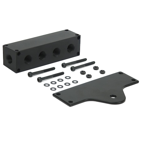 6 Port Billet Manifold with Mounting Bracket (1/4