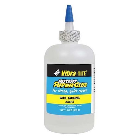 Instant Adhesive, 344 Series, Clear, 1 lb, Bottle MPN:34454