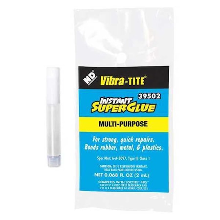 Instant Adhesive, 395 Series, 0.06 fl oz, Tube 100 PK MPN:39502X100