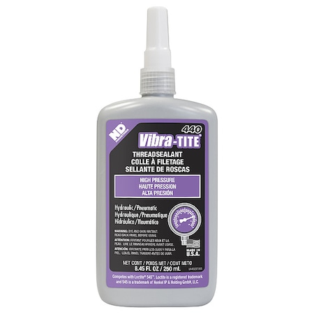 Pipe Thread Sealant, 440, Purple, Liquid, 8.5 fl oz, Bottle MPN:44025
