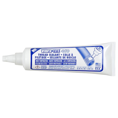 Pipe Thread Sealant, 460, White, Paste, 8.5 fl oz, Tube MPN:46025