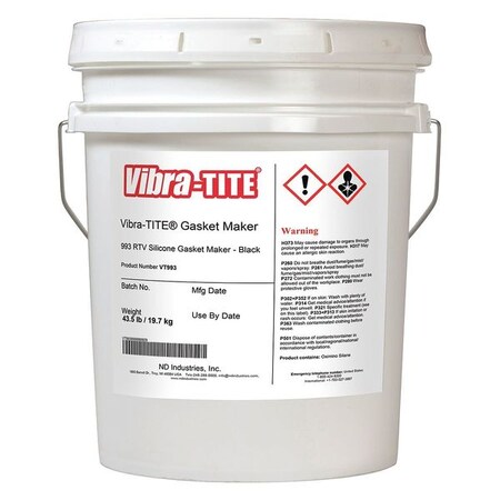 Silicone Gasket Sealant, 4.5 gal, Black, Temp Range -75 to 500 Degrees F MPN:99391