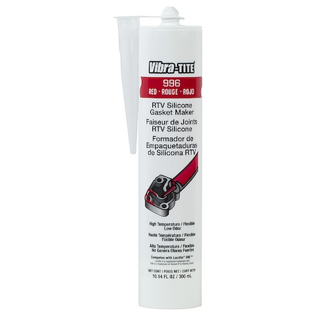 Silicone Gasket Sealant, 300 mL, Red, Temp Range -75 to 650 Degrees F MPN:99630