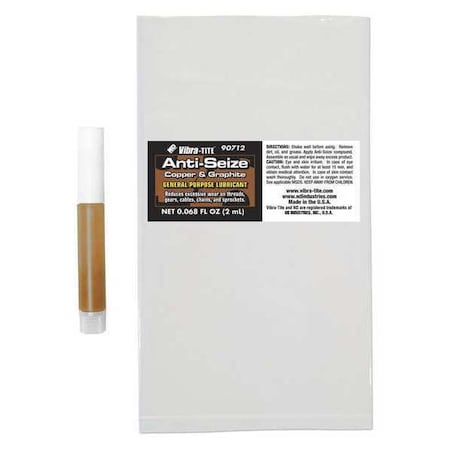 Anti-Seize, General Purpose, Tube, 2 mL, Copper Base, Paste, 1800 Degrees F Max, 100 PK MPN:90712X100