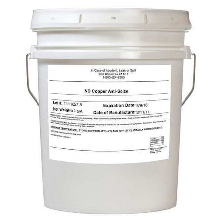 Anti Seize Compound, Bucket, 5 gal., Copper MPN:90715