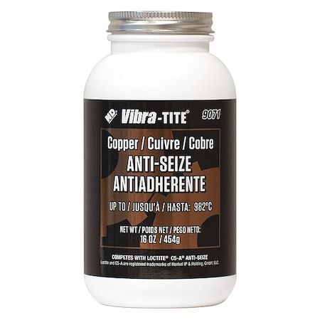 Anti Seize Compound, Jar, 16 oz., Copper MPN:90716