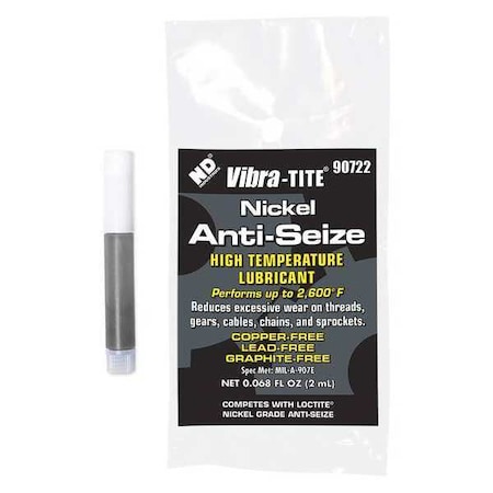 Anti-Seize, General Purpose, Tube, 2 mL, Nickel Base, Paste, 2600 Degrees F Max, 100 PK MPN:90722X100