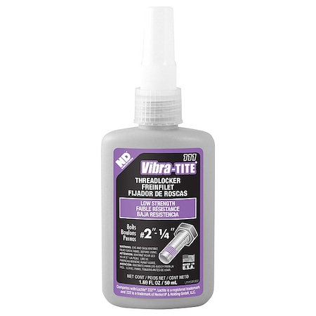 Threadlocker, VIBRA-TITE 111, Purple, Low Strength, Liquid, 50 mL Bottle MPN:11150