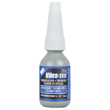 Primerless Threadlocker, VIBRA-TITE 122, Blue, Medium Strength, Liquid, 10 mL MPN:12210
