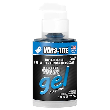 Threadlocker, VIBRA-TITE 125, Blue, Medium Strength, Gel, 35 mL Bottle MPN:12535