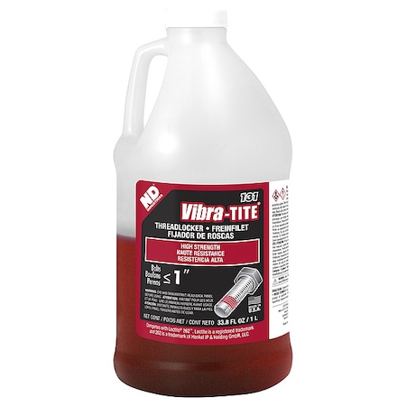 Threadlocker, VIBRA-TITE 131, Red, High Strength, Liquid, 1 L Bottle MPN:13100