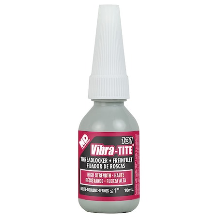 Threadlocker, VIBRA-TITE 131, Red, High Strength, Liquid, 10 mL Bottle MPN:13110