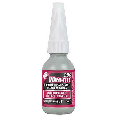 Threadlocker, VIBRA-TITE 140, Red, High Strength, Liquid, 10 mL Bottle MPN:14010