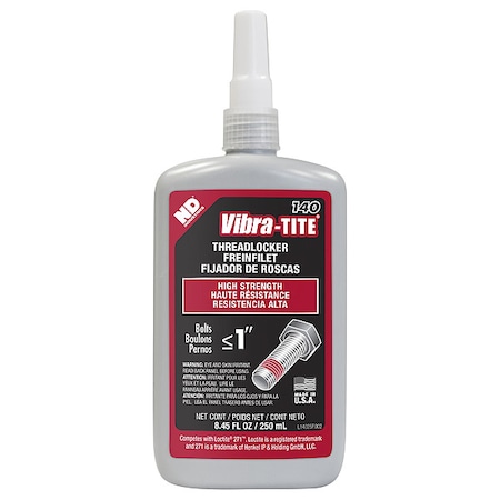 Threadlocker, VIBRA-TITE 140, Red, High Strength, Liquid, 250 mL Bottle MPN:14025