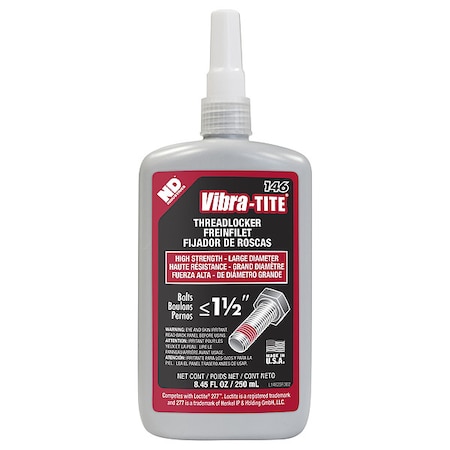 Threadlocker, VIBRA-TITE 146, Red, High Strength, Liquid, 250 mL Bottle MPN:14625