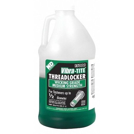 Wicking Threadlocker, VIBRA-TITE 150, Green, Medium Strength, Liquid, 1L Bottle MPN:15000