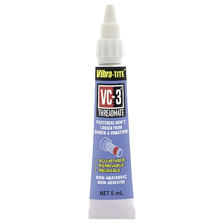 Reusable Threadlocker, VIBRA-TITE VC-3, Red, High, Liquid, 0.16 fl oz, Tube MPN:21305