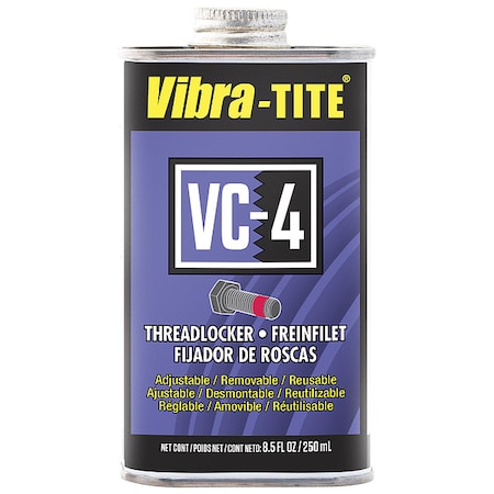 Reusable Threadlocker, VIBRA-TITE VC-4, Red, High, Liquid, 8.45 fl oz, Can MPN:21725