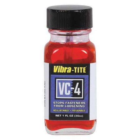 Reusable Threadlocker, VIBRA-TITE VC-4, Red, High, Liquid, 1.01 fl oz, Bottle MPN:21730