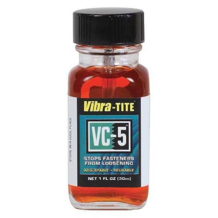Reusable Threadlocker, VIBRA-TITE VC-5, Red, High, Liquid, 1.01 fl oz, Bottle MPN:21830