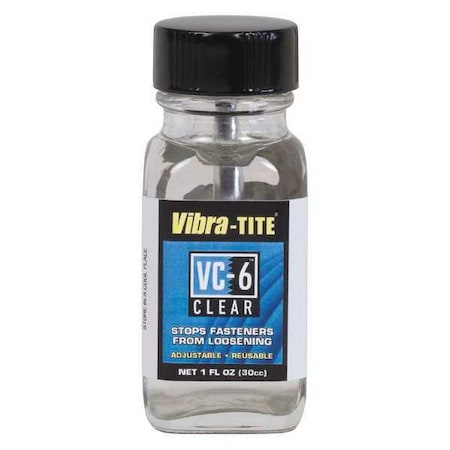 Reusable Threadlocker, VIBRA-TITE VC-6, Clear, High, Liquid, 1.01 fl oz, Bottle MPN:21930