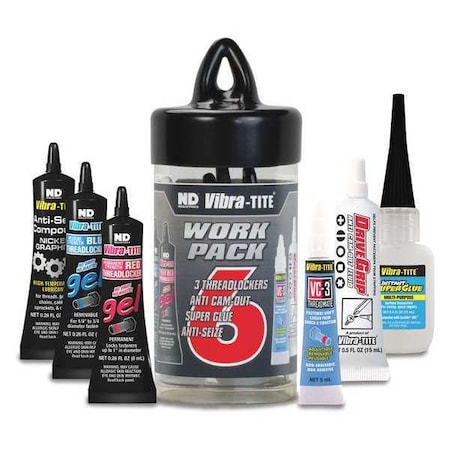 Threadlocker Work Pack Kit, Threadlockers, Anti Cam-Out, Anti-Seize Compound, Super Glue, Lubricants MPN:27007