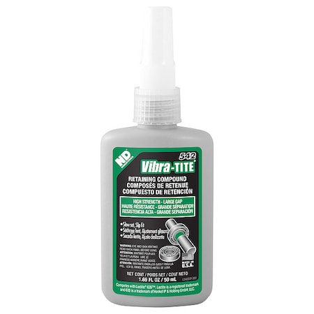 Retaining Compound, 542 Series, Green, Liquid, 50ml, Bottle MPN:54250