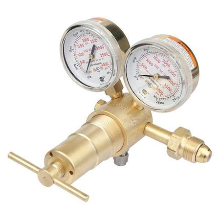 Gas Regulator, Argon, Helium, Nitrogen, Single Stage, 0.965