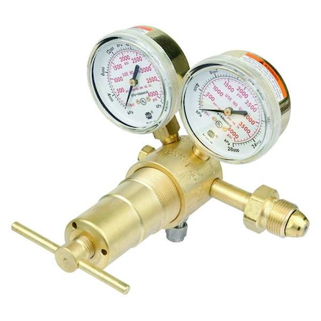 Gas Regulator, Argon, Helium, Nitrogen, Single Stage, 0.965