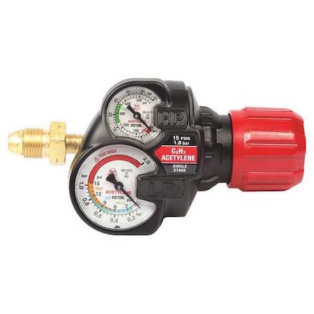 Gas Regulator, Acetylene, Single Stage, 0.965