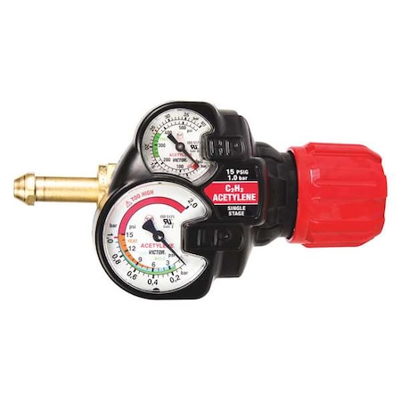Gas Regulator, Acetylene, Single Stage, 0.965