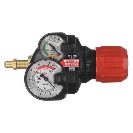 Gas Regulator, Hydrogen, Methane, Single Stage, 0.965