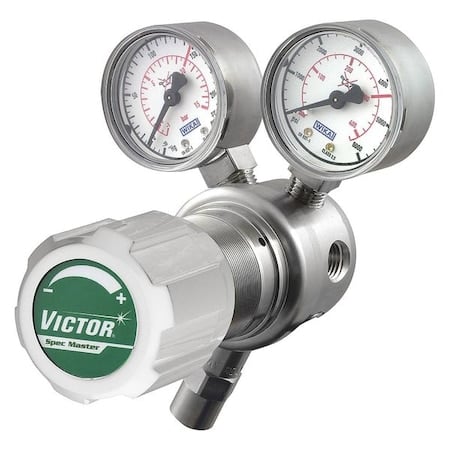 High Purity Gas Regulator, Argon, Helium, Nitrogen, Single Stage, 0.965