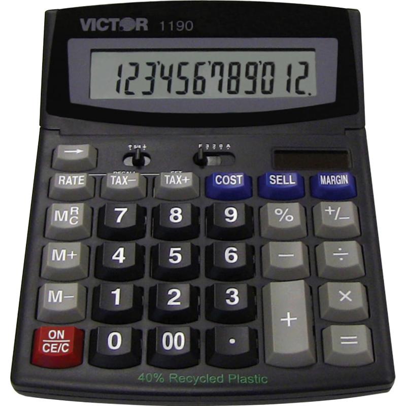 Victor 1190 Desktop Display Calculator, Black (Min Order Qty 3) MPN:1190