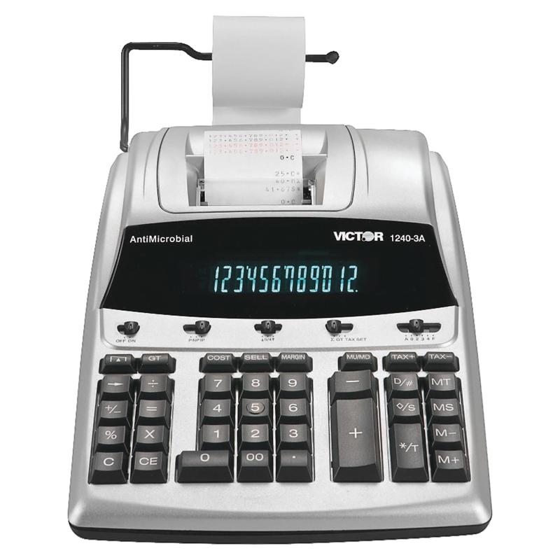Victor 1240-3A 12-Digit Heavy-Duty Commercial Printing Calculator With Antimicrobial Protection MPN:1240-3A