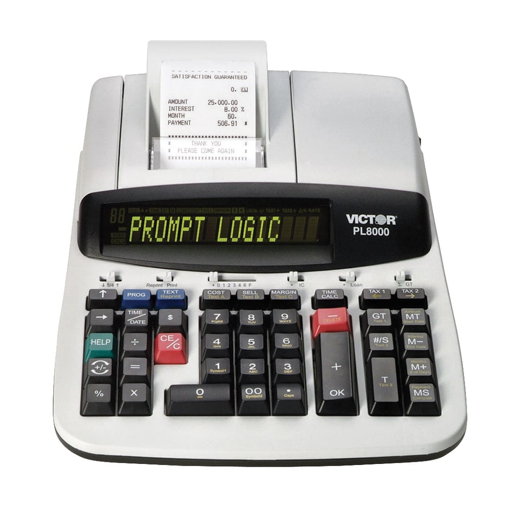 Victor PL8000 Heavy-Duty Commercial Thermal Printing Calculator With Prompt Logic MPN:PL8000