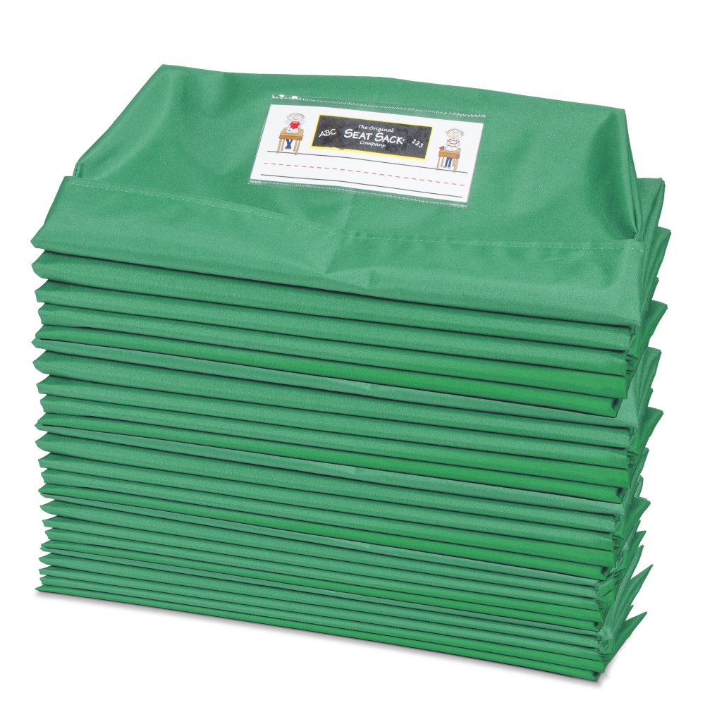 Victor Seat Sack Chair Cover Classroom Pack, 10in x 17in, Green, Pack Of 25 Pockets MPN:01192