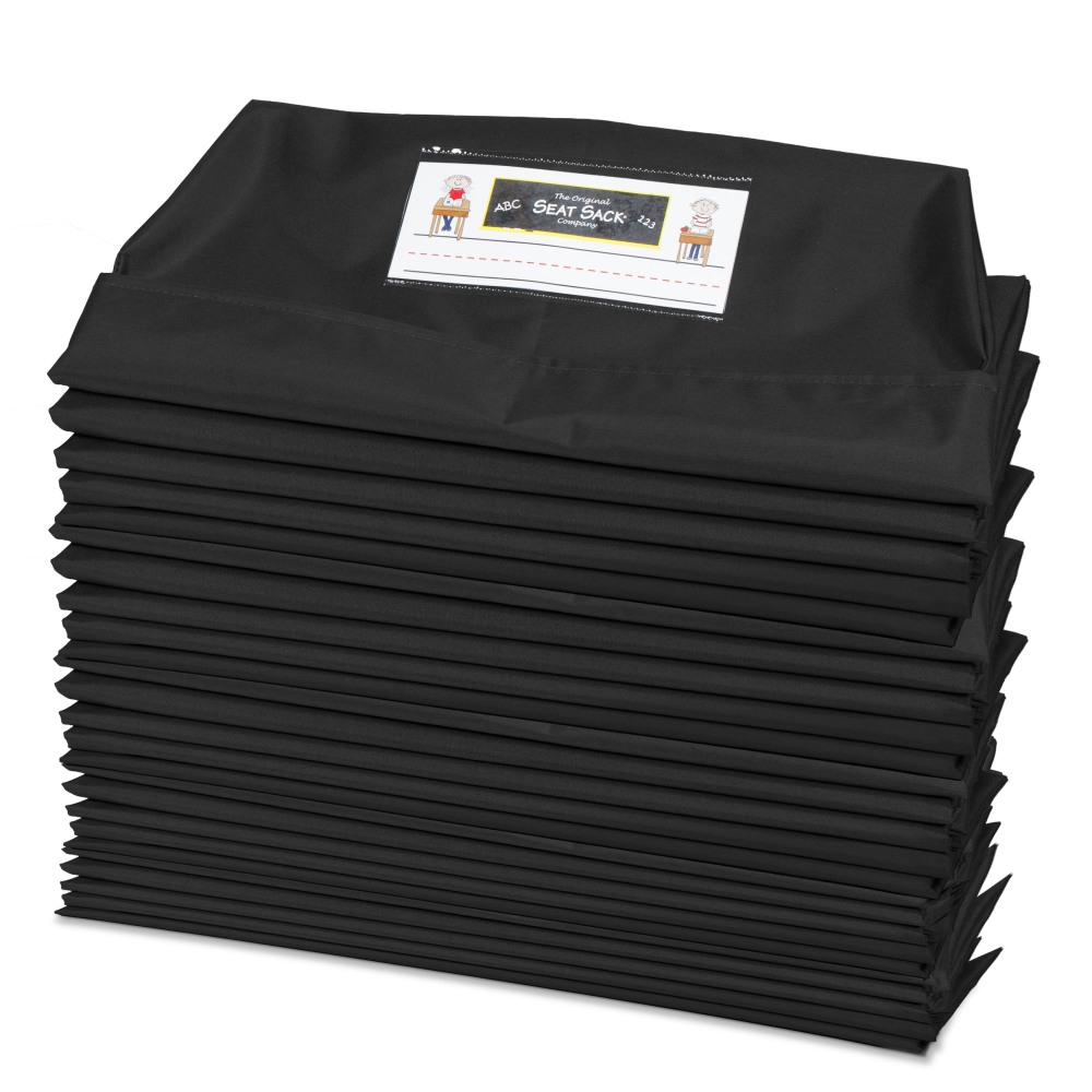 Victor Seat Sack Chair Cover Classroom Pack, 10in x 17in, Black, Pack Of 25 Pockets MPN:01193