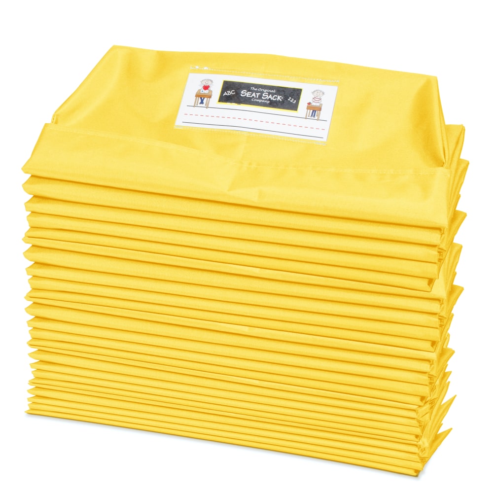 Victor Seat Sack Chair Cover Classroom Pack, 10in x 17in, Yellow, Pack Of 25 Pockets MPN:01194