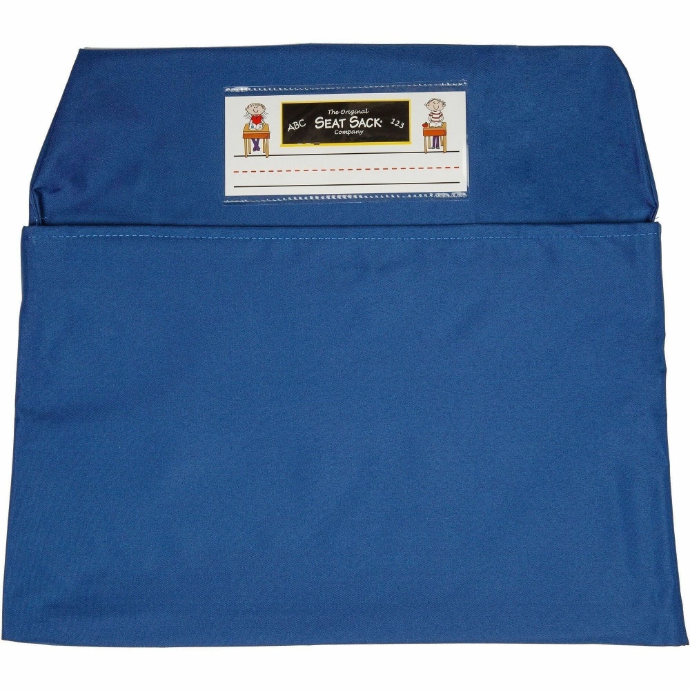 Seat Sack Classroom Pack One-Pocket Seat Sacks, 17inW x 2inD, Blue, Poly Cotton, 1 Each, 00117 MPN:00117