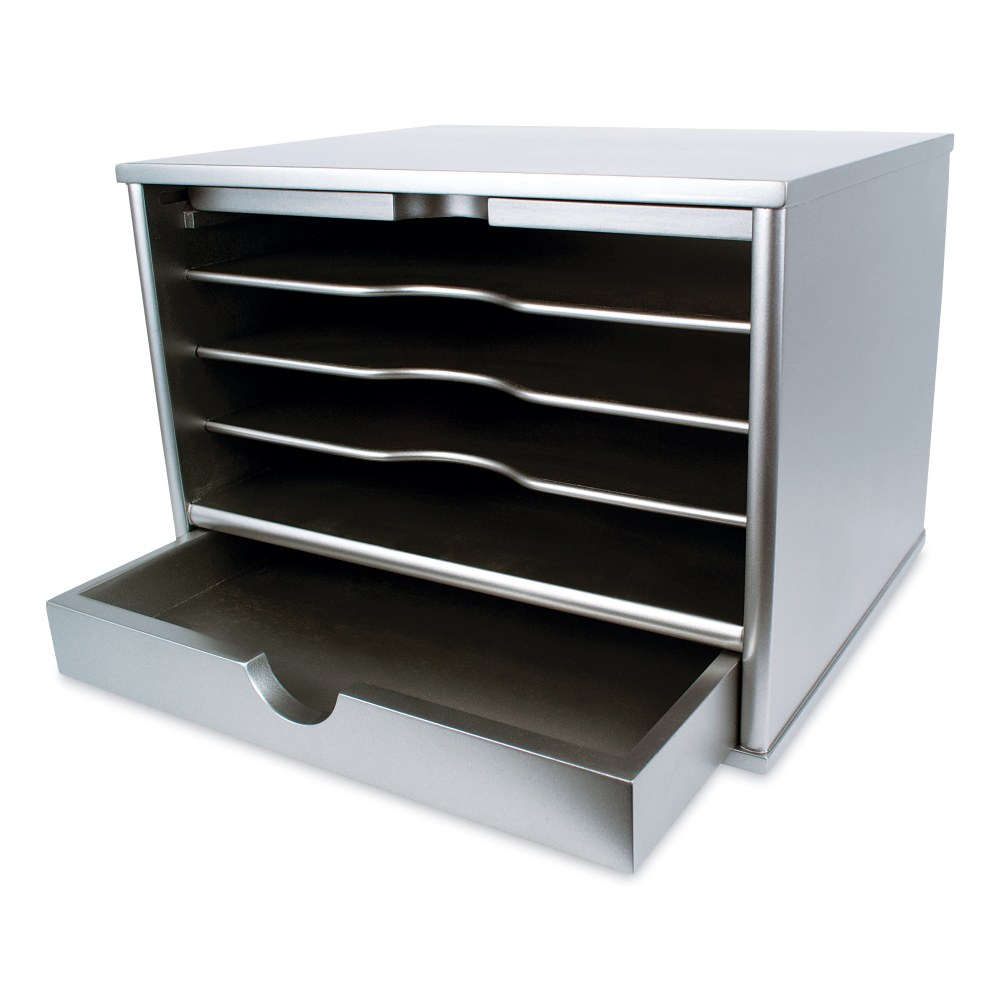 Victor Desktop Organizer, 9 3/4inH x 14inW x 10 3/4inD, Classic Silver MPN:S4720