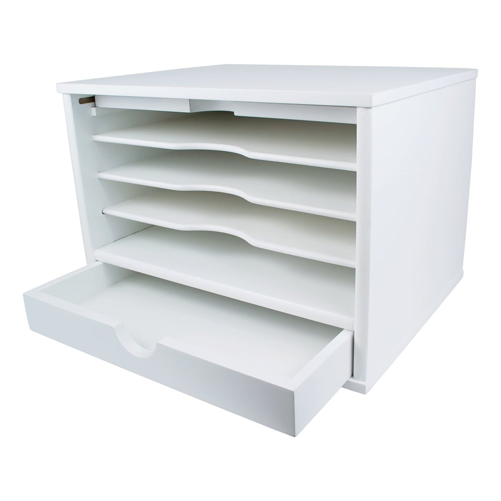 Victor Desktop Organizer, 9 3/4inH x 14inW x 10 3/4inD, Pure White MPN:W4720