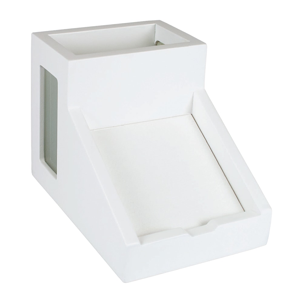 Victor Pure White Collection Pencil Cup With Note Holder, 4inH x 4 1/2inW x 6 3/10inD, White MPN:W9505