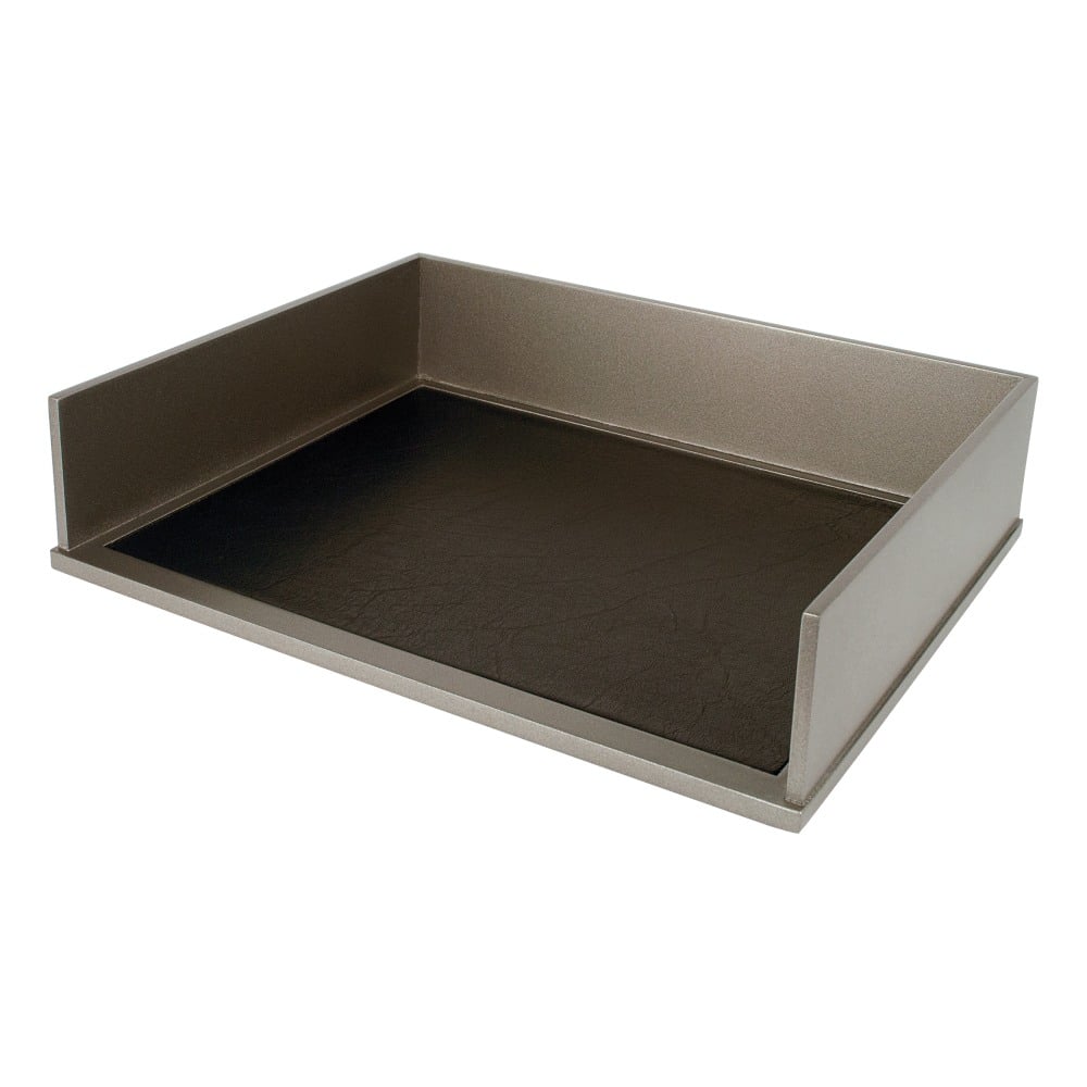 Victor Wood Classic Silver Collection Stacking Letter Tray, 3 1/16inH x 10 11/16inW x 13 7/16inD, Silver MPN:S1154